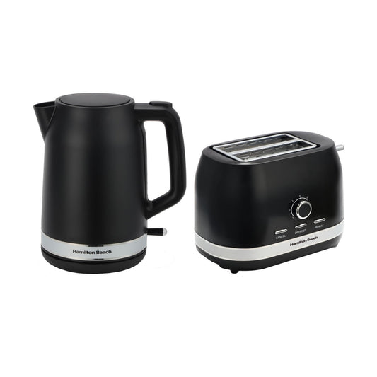 Hamilton Beach Ella Collection Black Kettle And Toaster Set