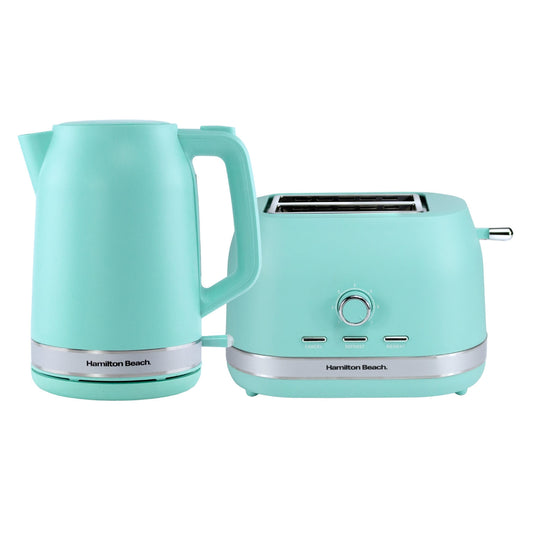 Hamilton Beach Ella Collection Mint Green Kettle And Toaster Set