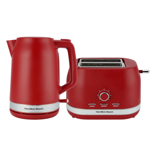 Hamilton Beach Ella Collection Red Kettle And Toaster Set