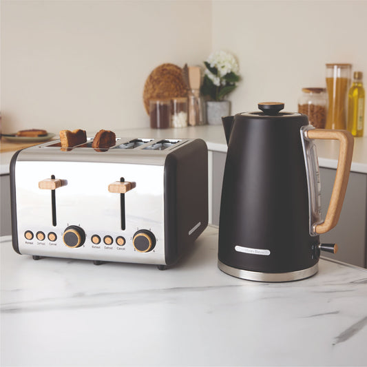Hamilton Beach Scandi Black Kettle And Toaster Set