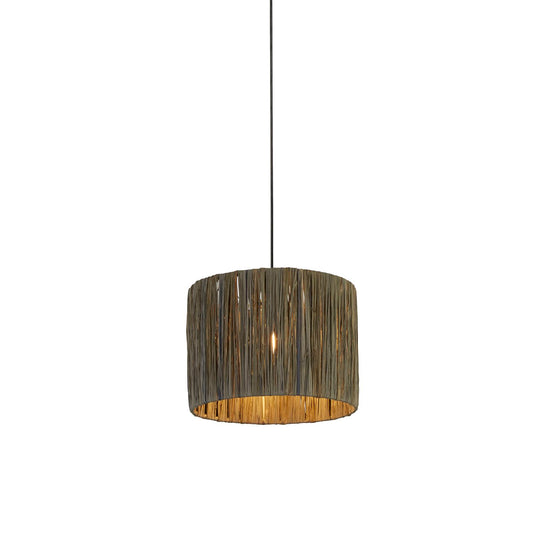 Dark Grey Raffia Light Shade (25cm)