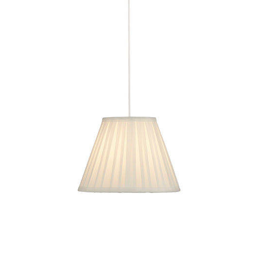 Off White Pleated Faux Silk Light Shade (25cm)