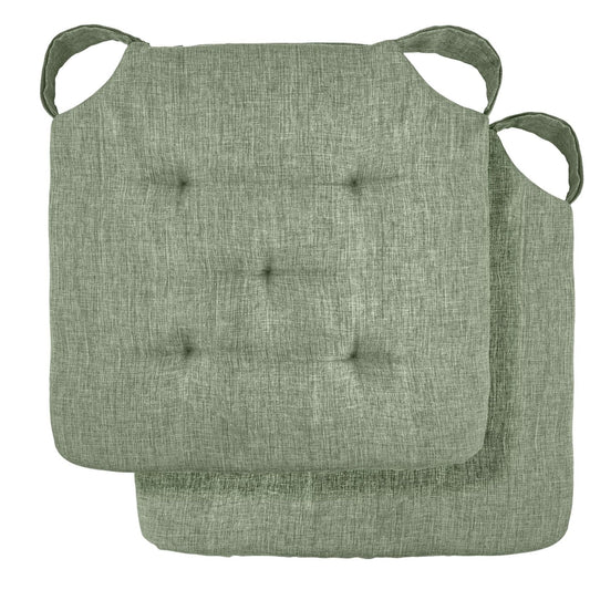 Jardin Green Waterproof Indoor Outdoor Seat Pad Pair (40cm x 40cm)