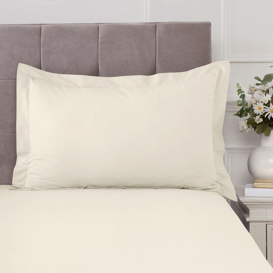 100% Cotton 180TC Cream Oxford Pillowcase Pair