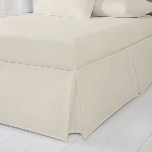 100% Cotton 180TC Cream Box Pleat Valance Sheet