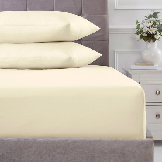 100% Cotton 180TC Lemon Deep Fitted Sheet