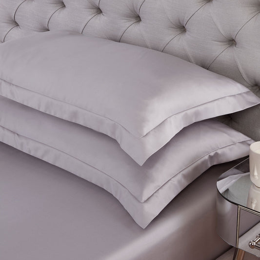 100% Cotton 400TC Silver Oxford Pillowcase Pair