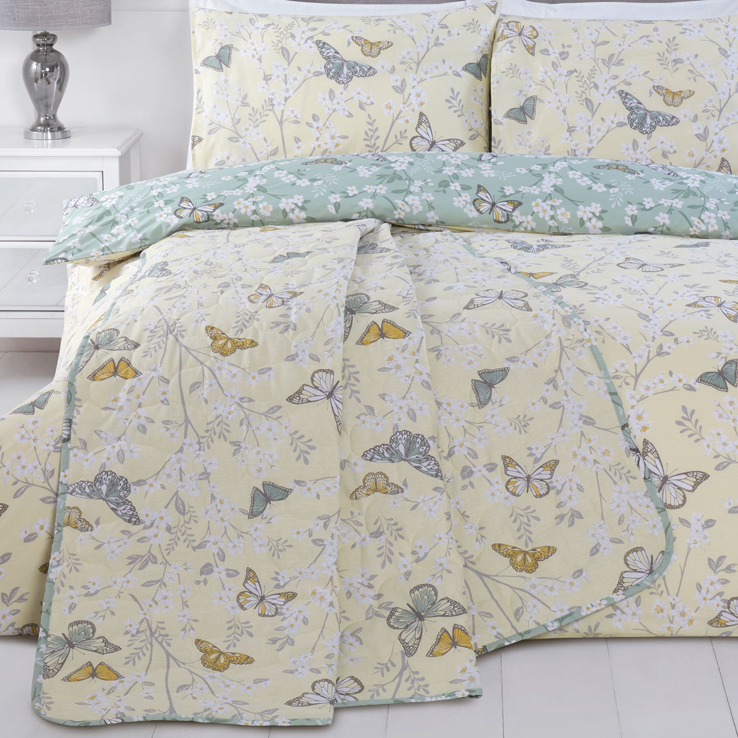 Butterfly Lemon Throw (240cm x 160cm) Julian Charles Home