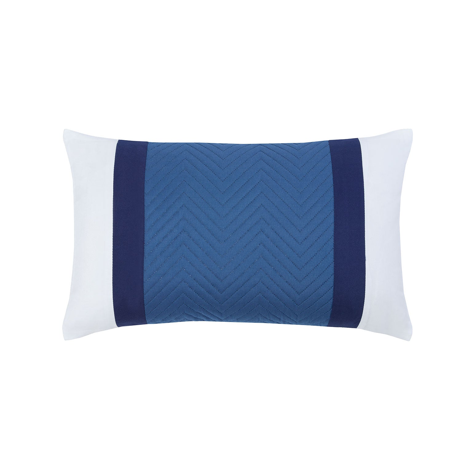 Eton Blue Pinsonic Velvet Boudoir Cushion (30cm x 50cm) Julian