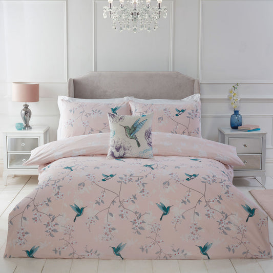 Blossom Bird Blush Pink Duvet Set