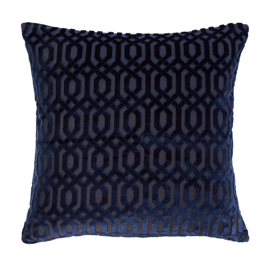 Mayfair Navy Cut Velvet Large Cushion (55cm x 55cm)