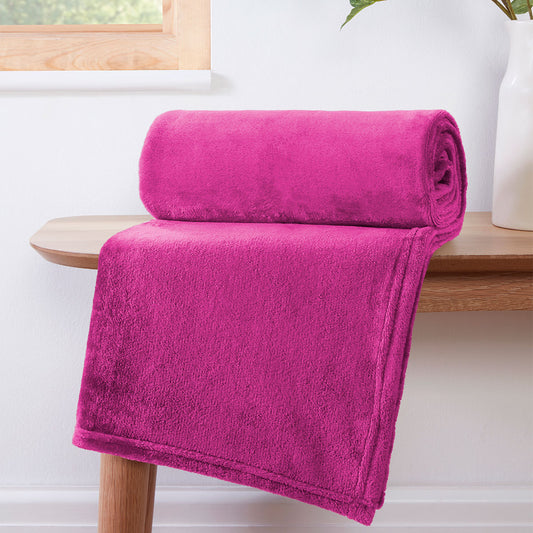 Luxor Pink Fleece Throw (120cm x 150cm)