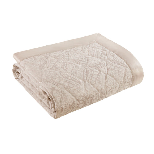 Regency Natural Quilted Jacquard Bedspread (260cm x 260cm)