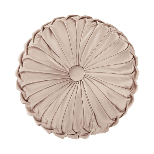 Regency Natural Rouched Round Cushion (30cm Diameter)