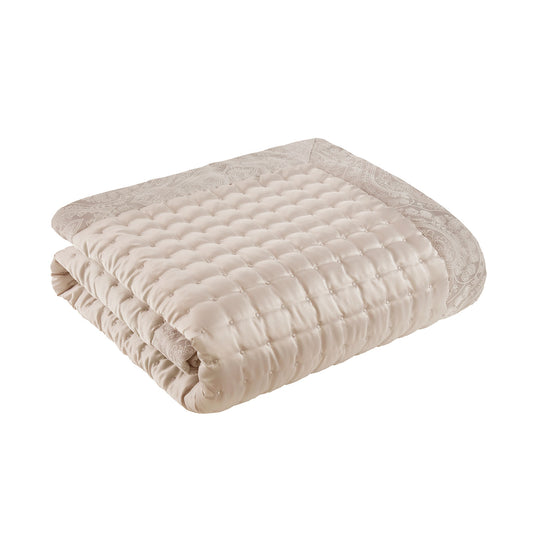 Regency Natural Quilted Pintuck Throw (240cm x 160cm)
