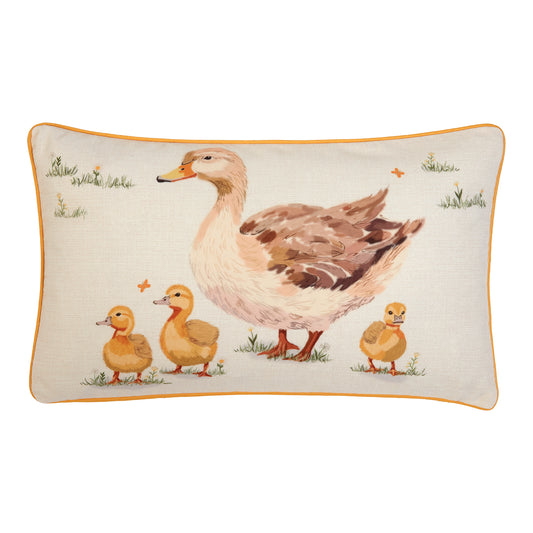 Little Ducklings Printed Canvas Cushion (30cm x 50cm)