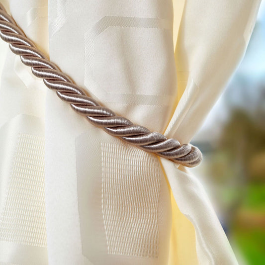 Knightsbridge Beige Rope Curtain Tiebacks (Pair)