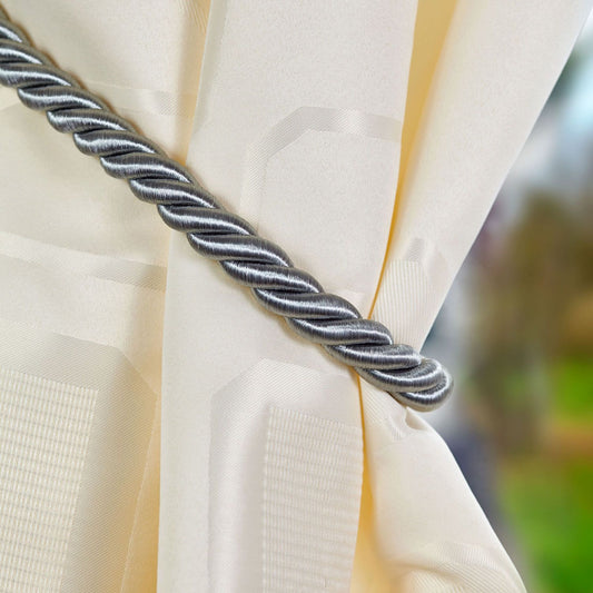 Knightsbridge Silver Rope Tiebacks (Pair)