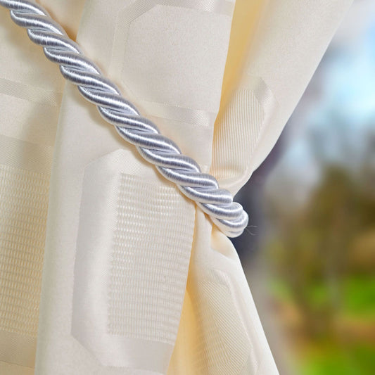 Knightsbridge White Rope Tiebacks (Pair)