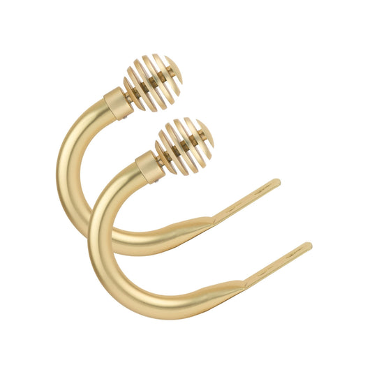 Sliced Metal Matt Gold Curtain Holdbacks (Pair)