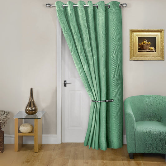 Midnight Green Velvet Eyelet Door Curtain