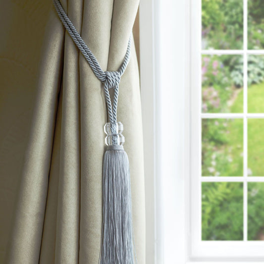 Orla Silver Curtain Tieback Pair