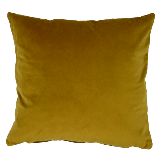 Opulence Saffron Yellow Velvet Cushion (50cm x 50cm)