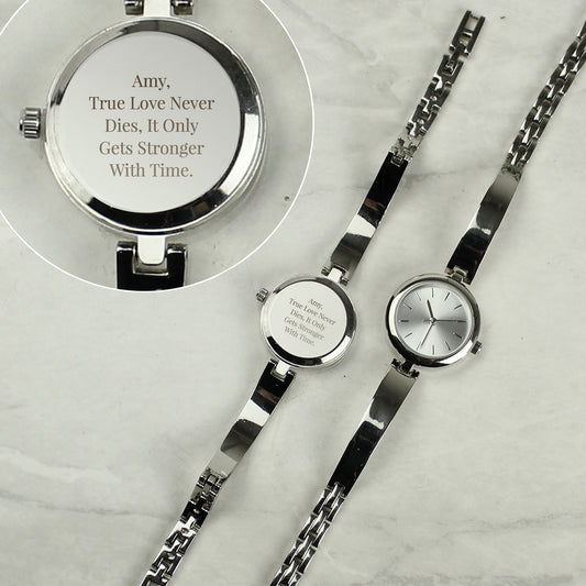 Personalised Silver Ladies Watch