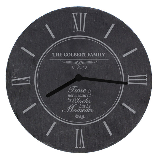 Personalised Rustic Slate Wall Clock