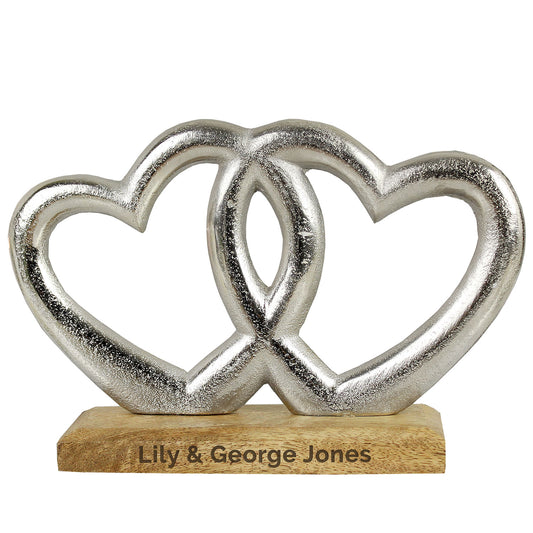 Personalised Double Heart Ornament