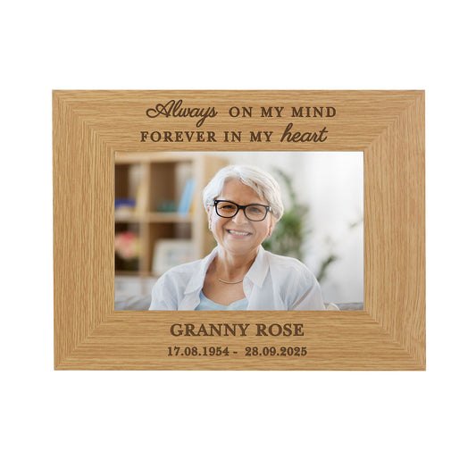 Personalised Memorial Wooden Photo Frame