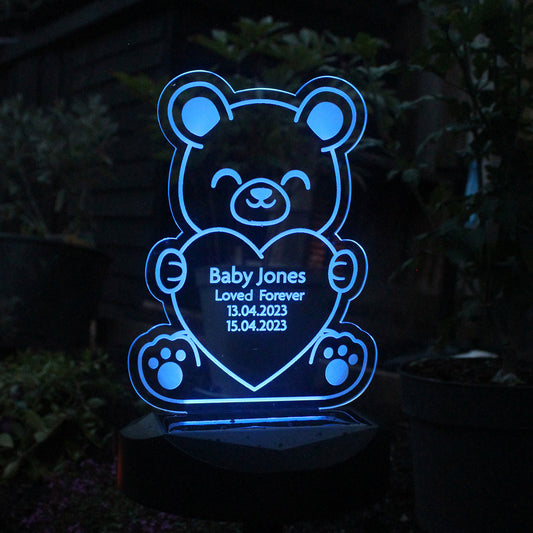 Personalised Bear Solar Light