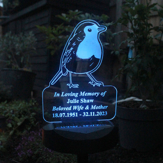 Personalised Robin Solar Light