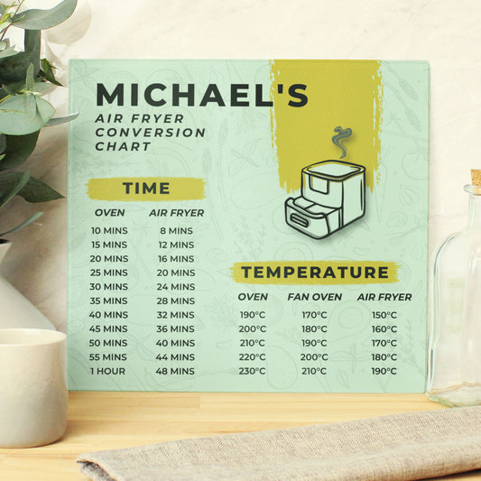 Personalised Air Fryer Conversion Glass Chopping Board