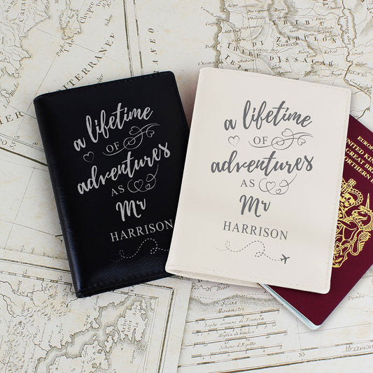 Personalised 'Lifetime of Adventures' Couples Passport Holders