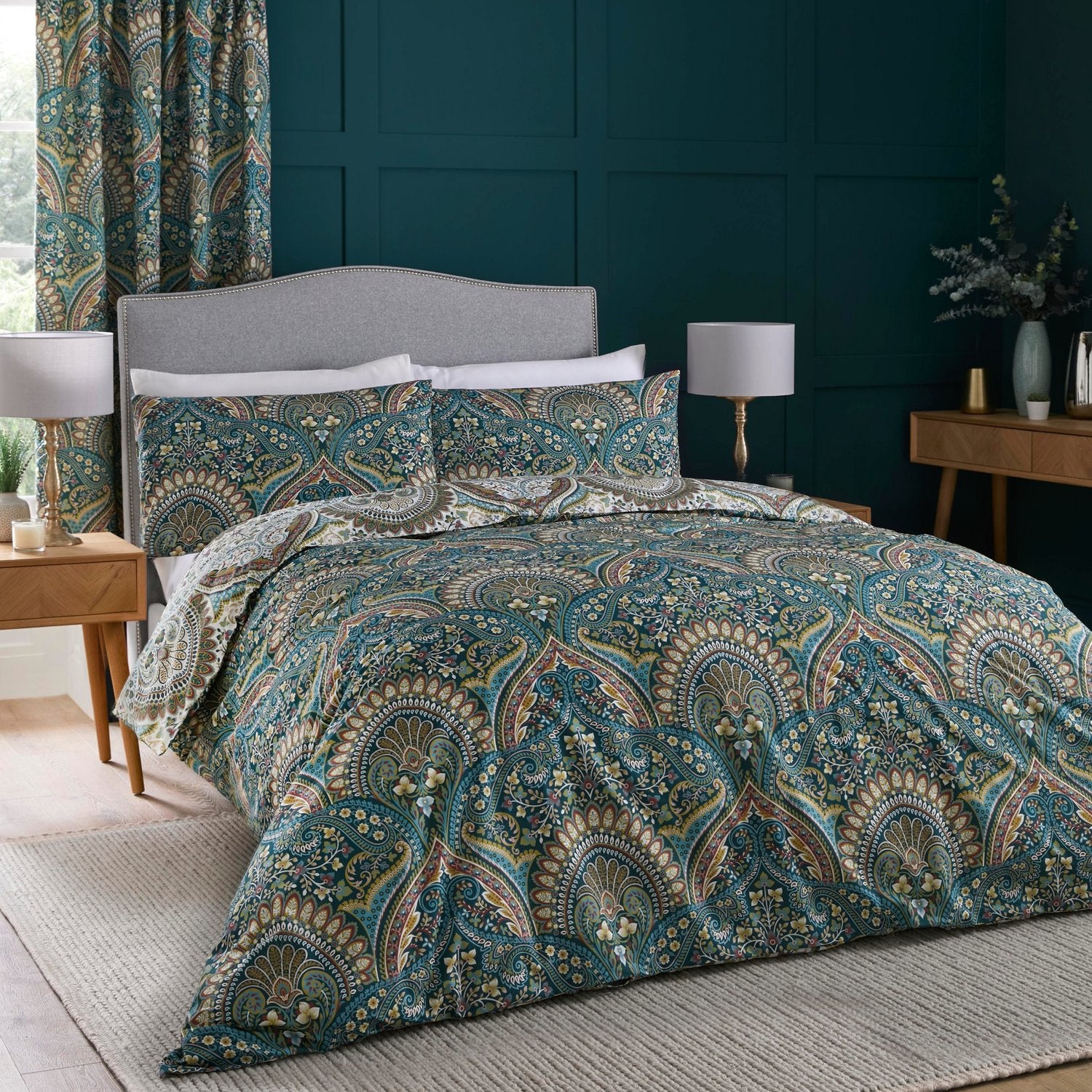 Duvet Damask Teal main image 1