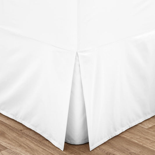 Catherine Lansfield White Easy Iron Box Pleated Base Fitted Valance Sheet