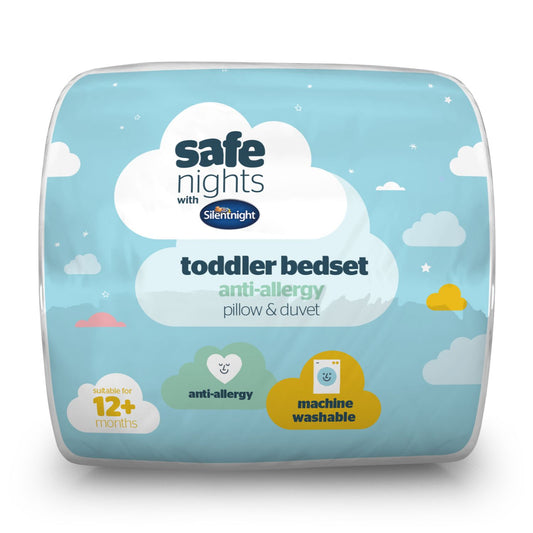 Silentnight Safe Nights 4.5 Tog Toddler Cot Bed Duvet and Pillow Set