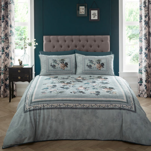 Windsford Teal Floral 100% Cotton Duvet Set