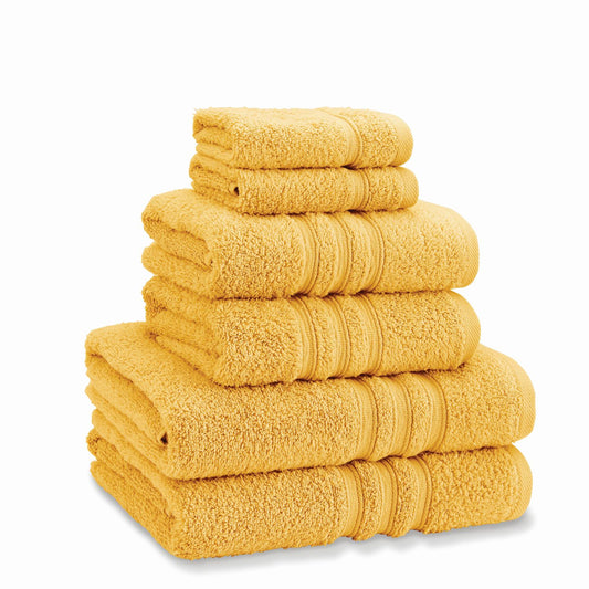 Catherine Lansfield Zero Twist Ochre Cotton 6 Piece Towel Bale Set
