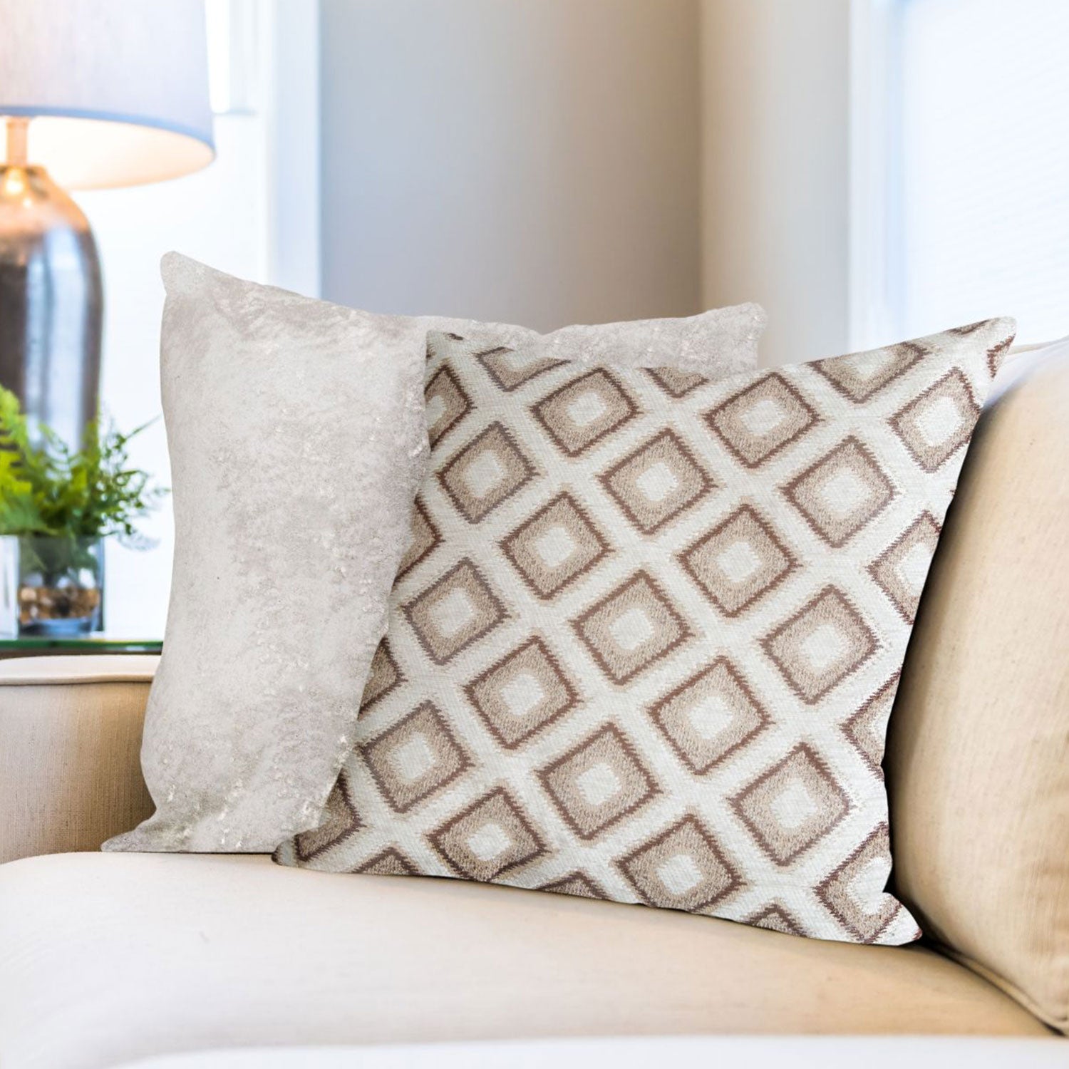 Pisa Cream Chenille Jacquard Cushion (43cm x 43cm) Julian Charles Home