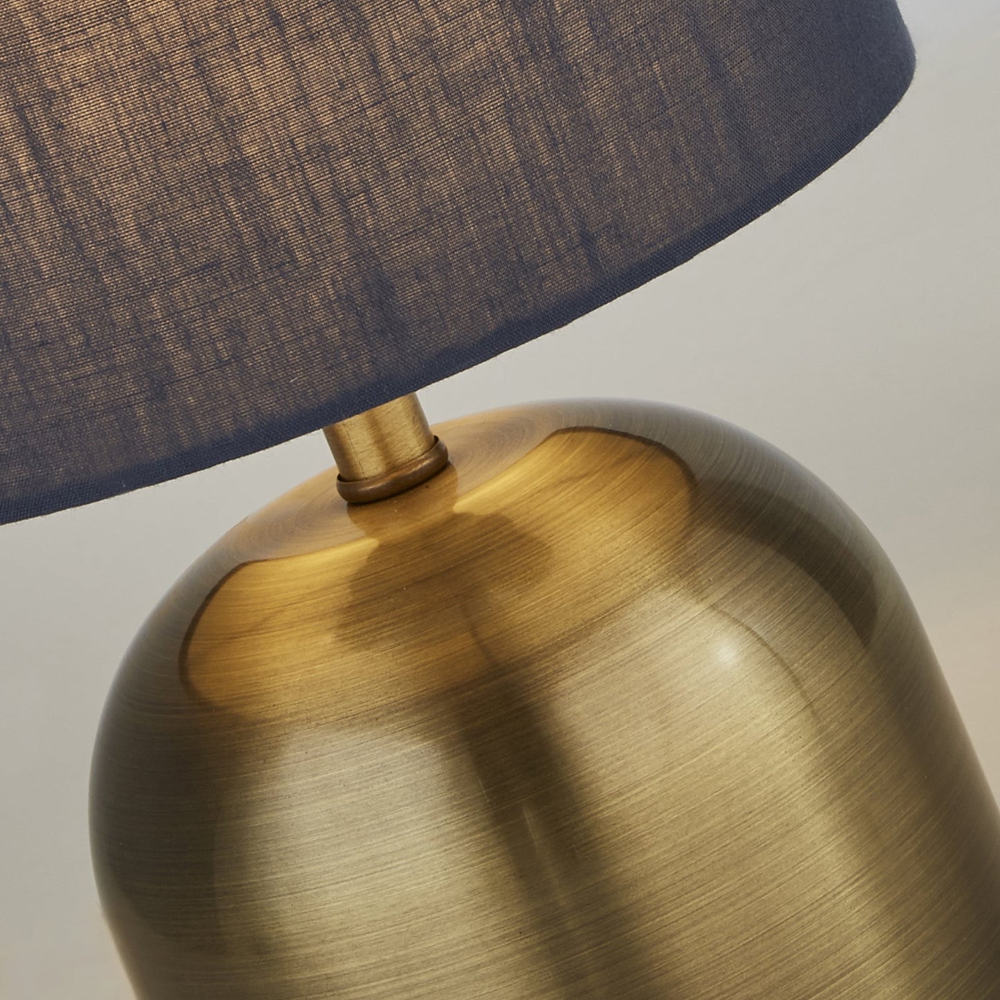 Satin Brass & Navy Shade Touch Lamp