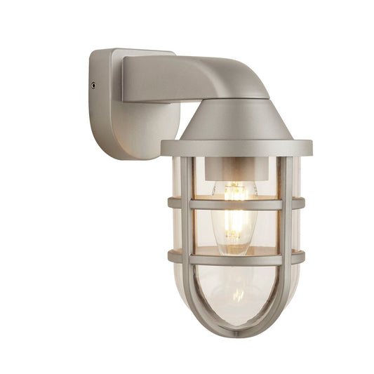 Silver Cage Outdoor Light Wall Bracket