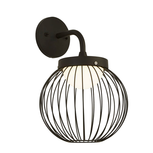 Black Cage Style LED Outdoor Wall Light