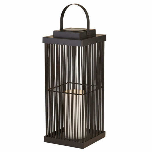 Large Solar Outdoor Rattan Frame Lantern