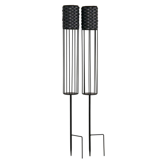 Rattan Solar Stake Light - Set Of 2