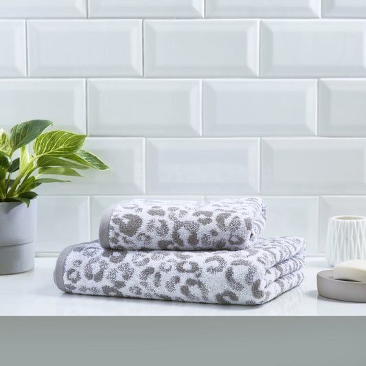 Animal Print 550gsm Grey Cotton Towels