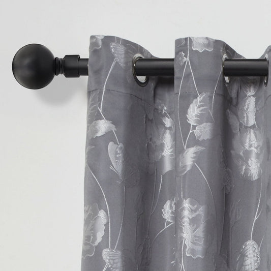Matt Black Ball Extendable Curtain Pole