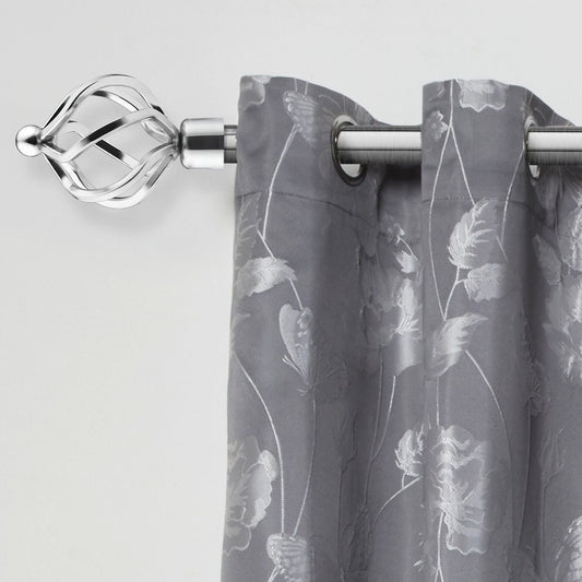 Chrome Bird Cage Extendable Curtain Pole