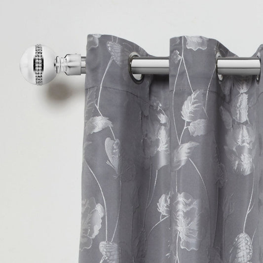 Chrome Bling Diamond Extendable Curtain Pole